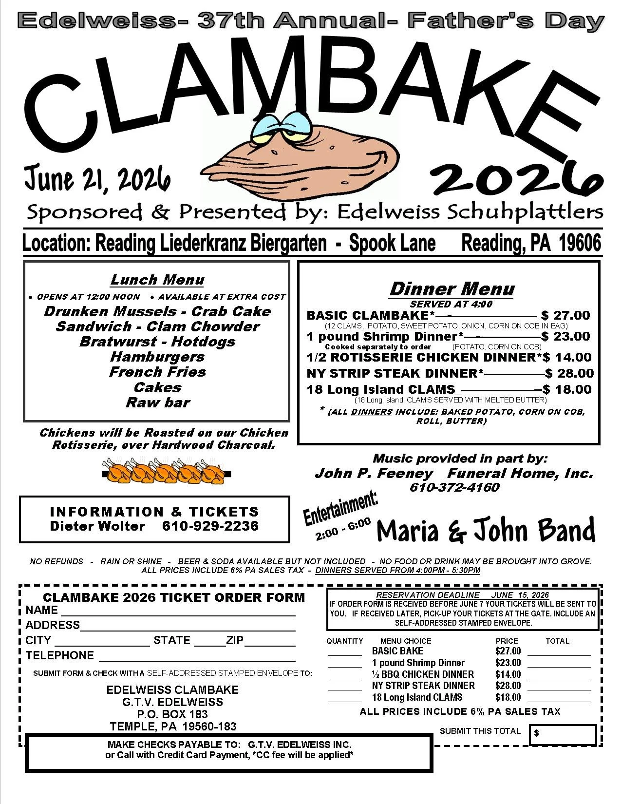 GTV 37th Annual Father's Day Clam bake