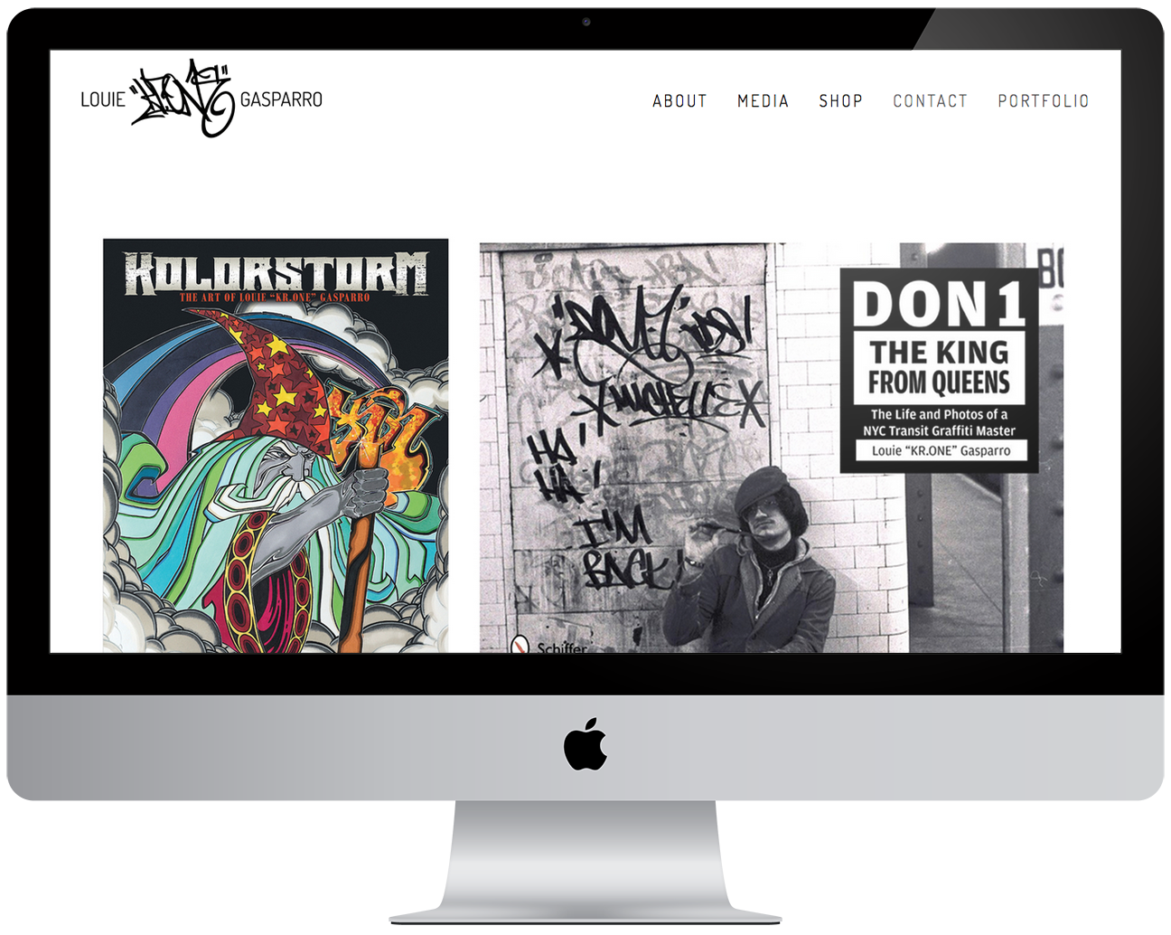 New website for artist Louie "KR.ONE" Gasparro (Squarespace)