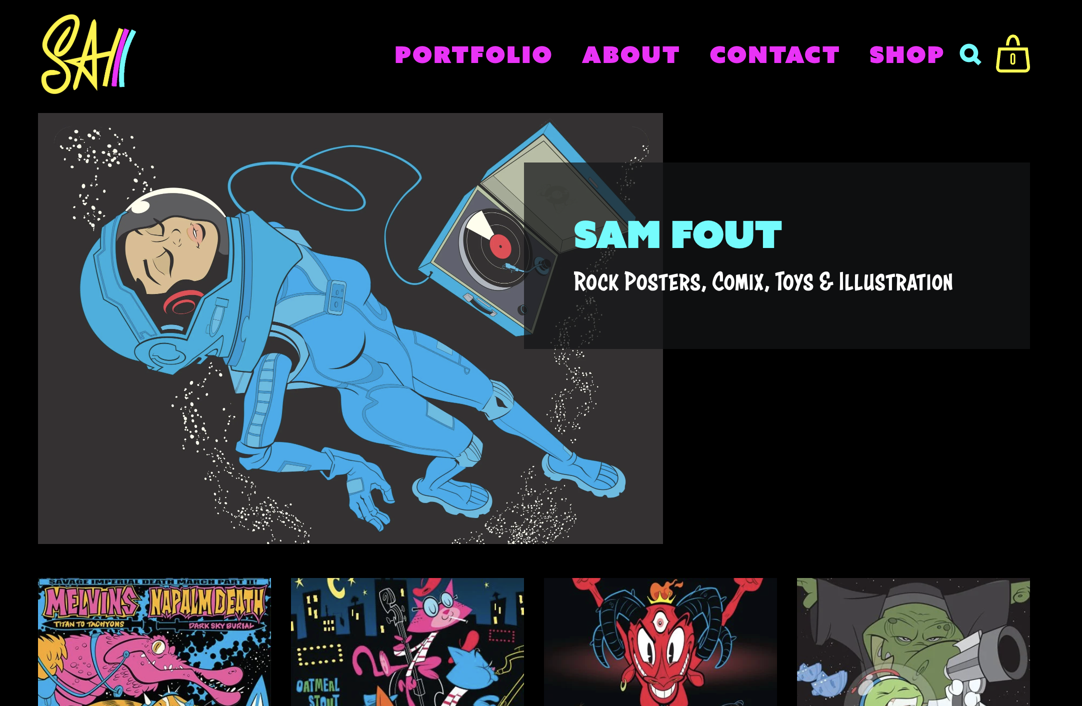 Artist Sam Fout website homepage