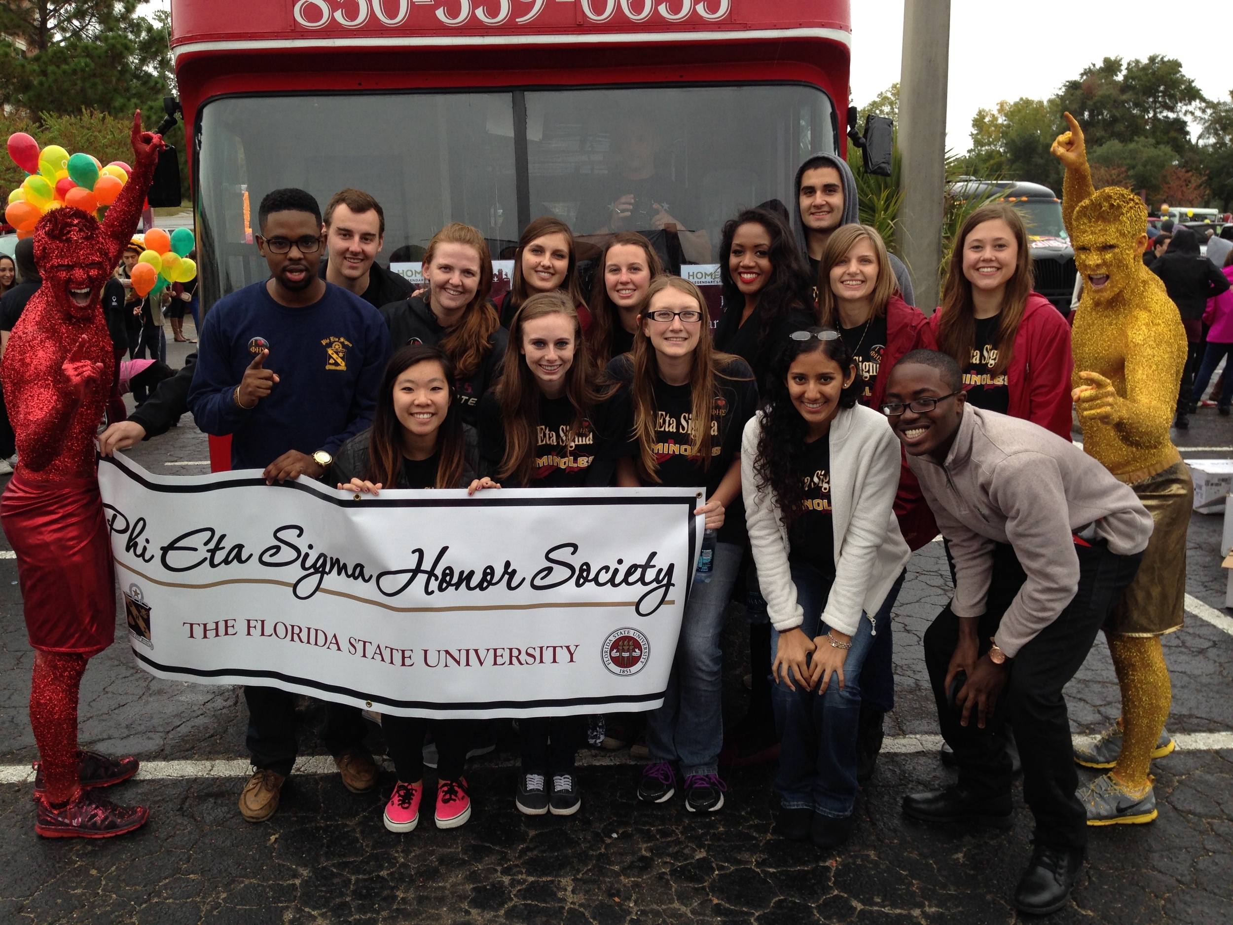 Here is a picture of me and several other Leadership Council members preparing to walk together in the 2013 FSU Homecoming Parade.