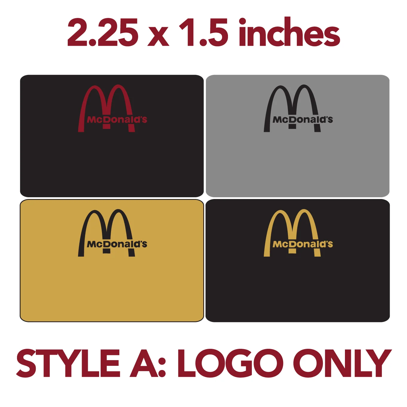 McDonald's Logo Only Blk / Silver / Gold / BLKGOLD — Badgeworks Plus