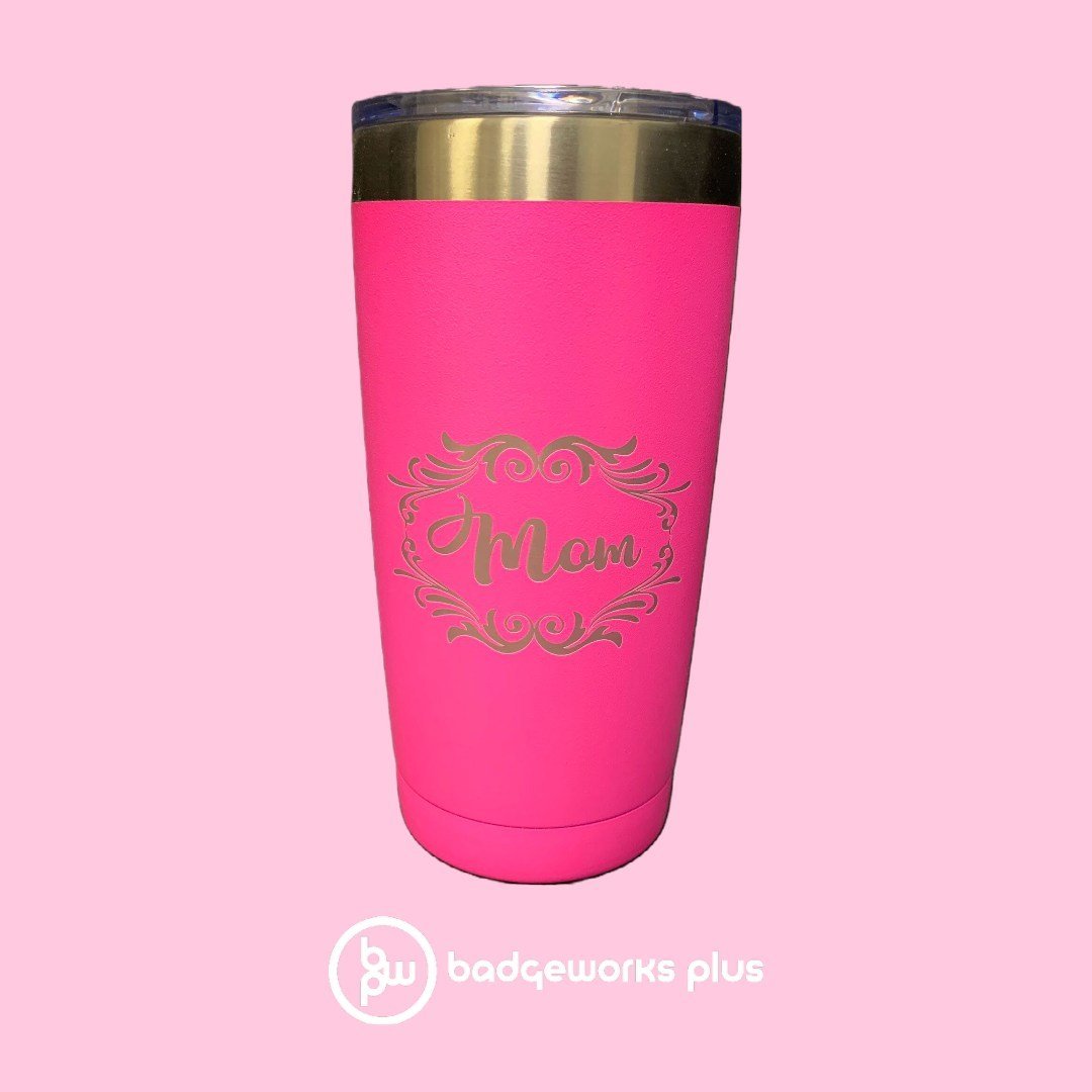 Mother's Day is coming up! 💐 Make sure you get her something truly unique and special. Here's an idea: a custom Yeti from Badgeworks Plus that's engraved with a meaningful message! 💕