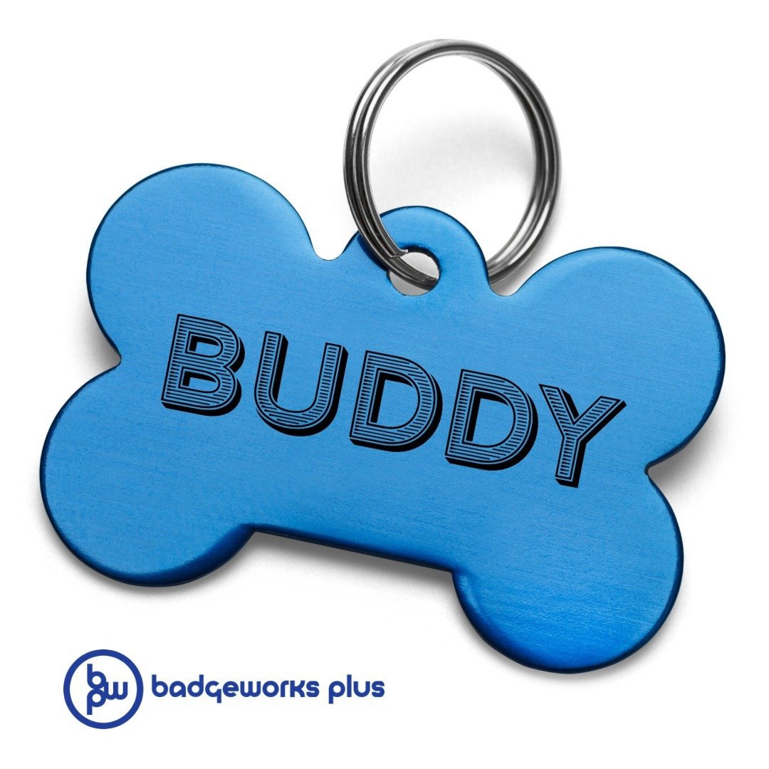 Your furry friends deserve the best, too! 🐾 Badgeworks Plus can make dog tags for your pets. 🐶 Give them a stylish identity with our custom tags.