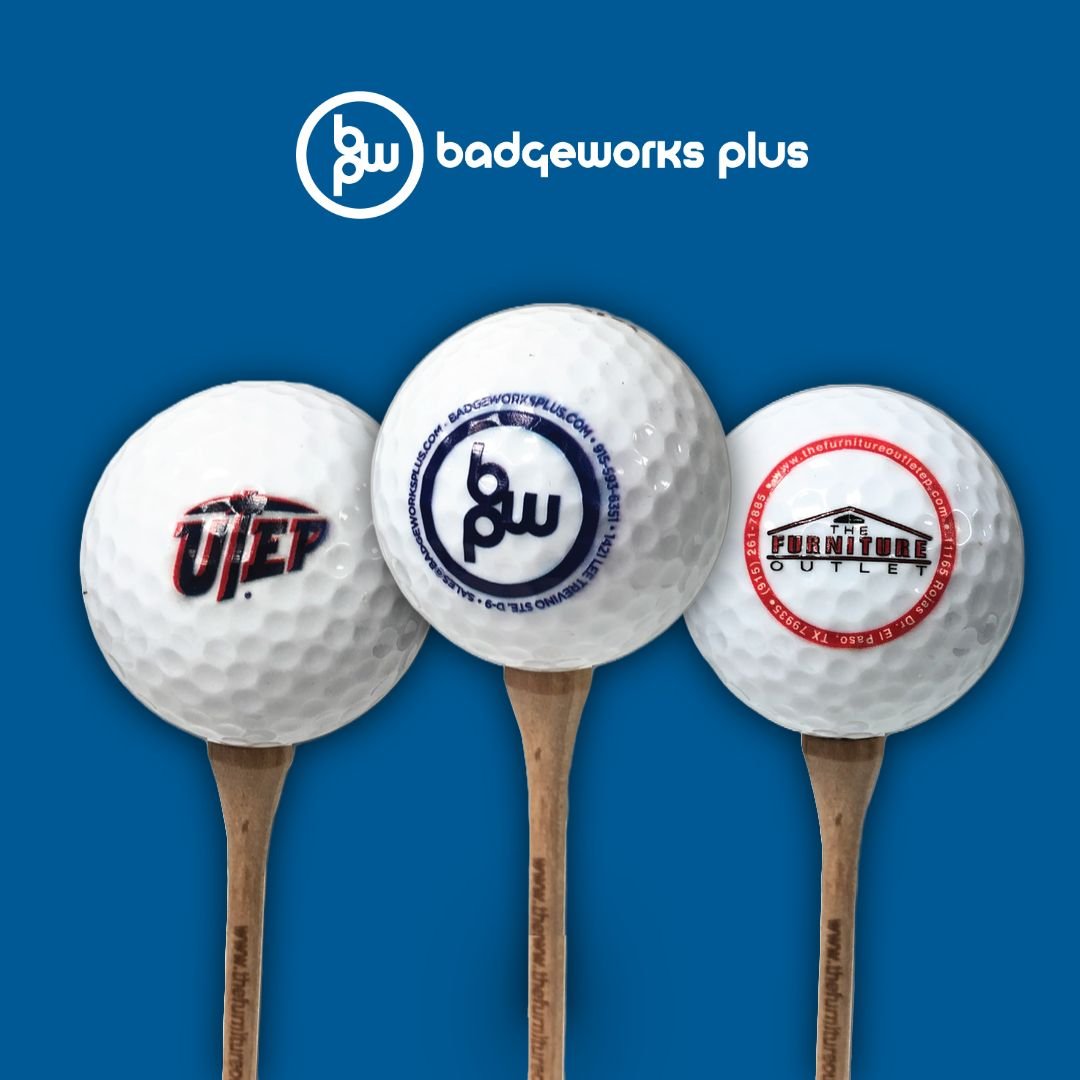 ⛳ From tournaments to corporate gifts, our custom golf balls are a hole-in-one! Personalize them with your logo or message. 

#CustomGolfBalls #TeeItUp #BadgeWorksPlus #BrandedGear #ElPasoMakers #CorporateGifts