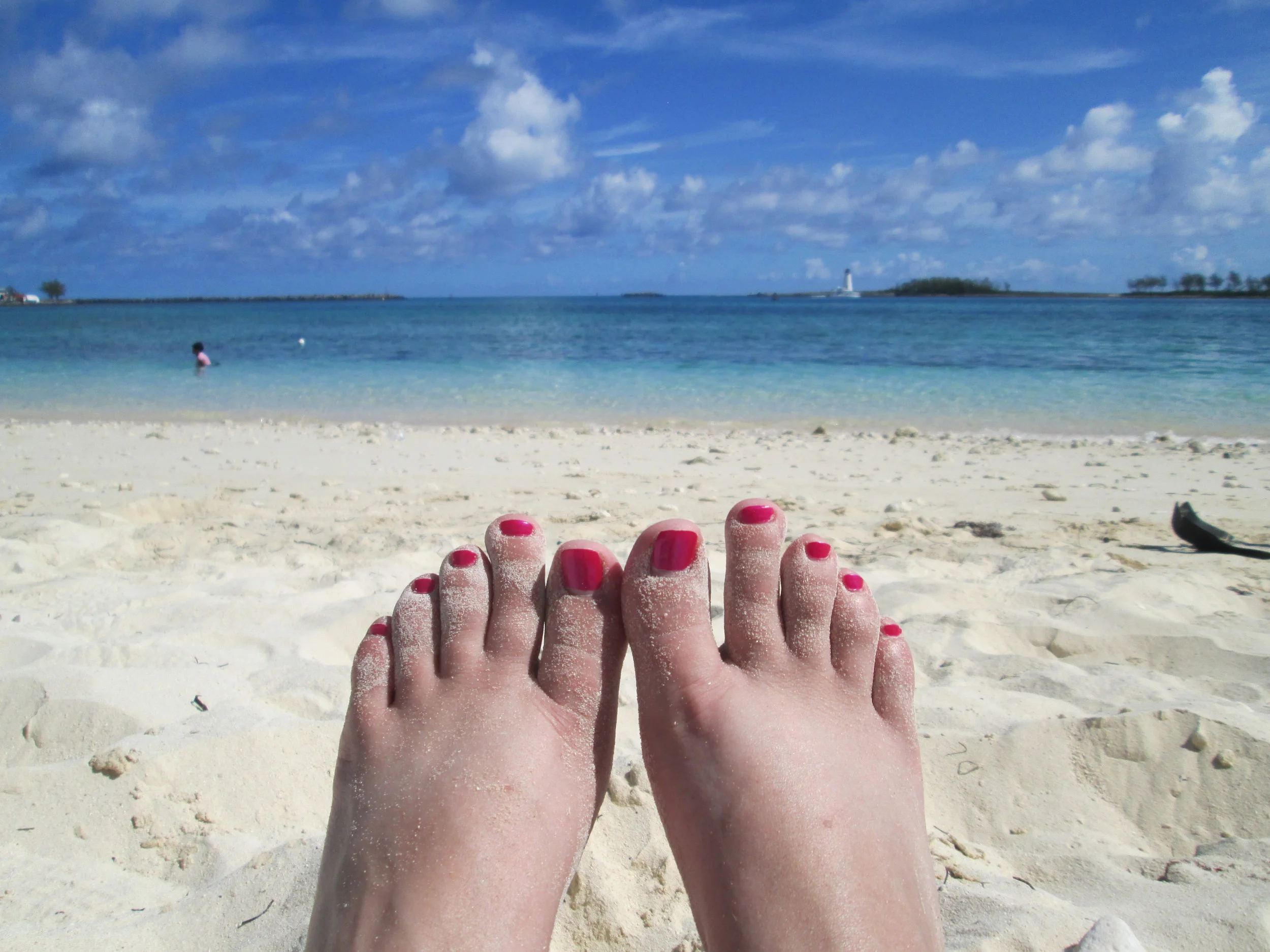 On the beach in the Bahamas! We decided to walk there on our own and make a day of it! 