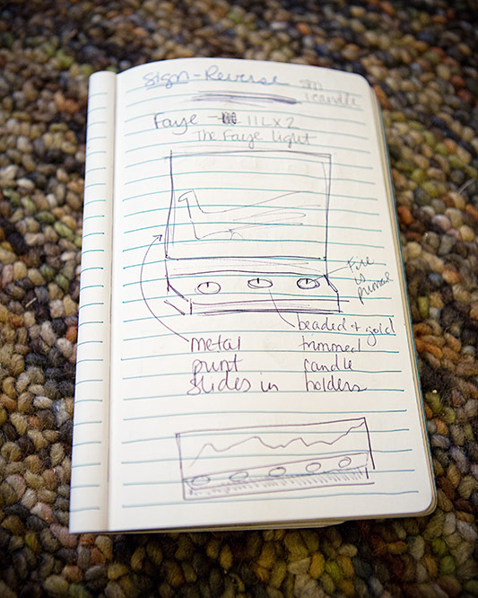 Original Sketch of Altar Idea Somewhere around 2am, just as it looked when it came to me.
