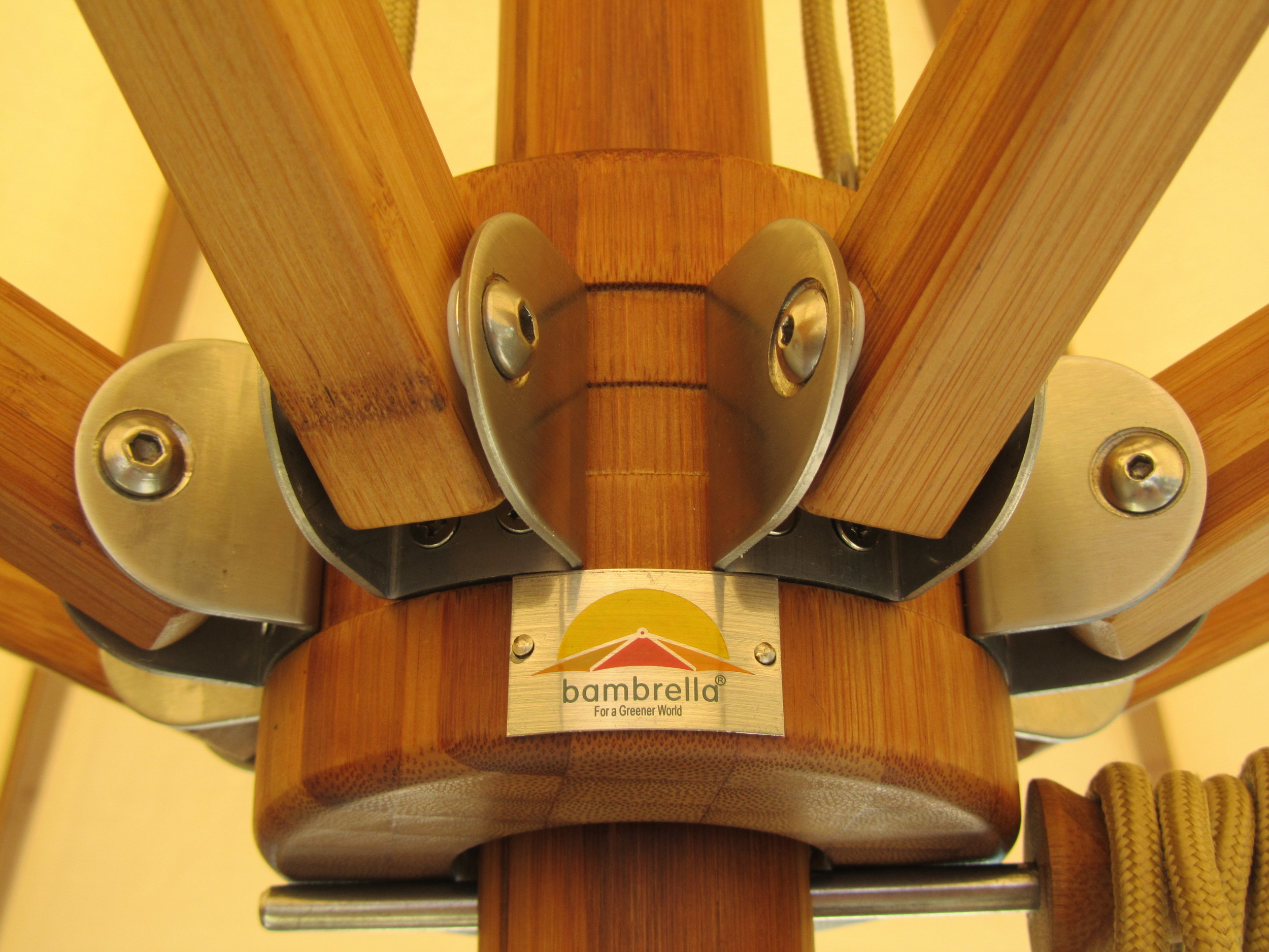 Levante Runner Detail: Solid laminated bamboo with Marine Grade stainless steel hardware.