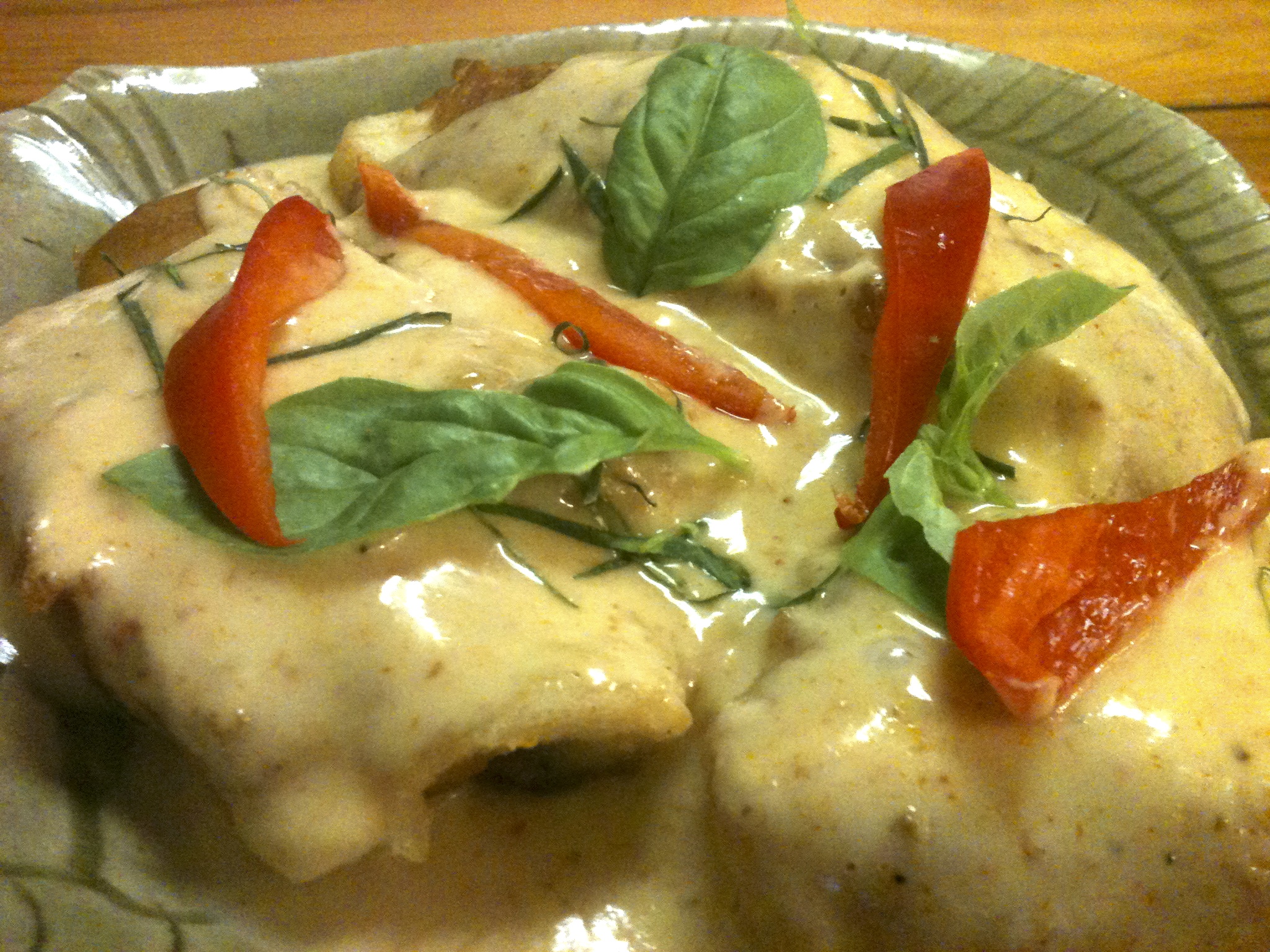 Pla Rad Prick - Battered Halibut topped with red curry sauce.