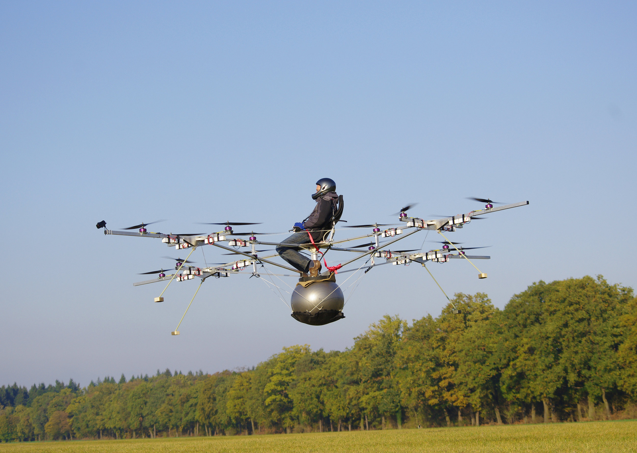 Photo below: Volocopter - formerly known as E-Volo - prototype test flights in 2011. Photo credit: Volocopter.