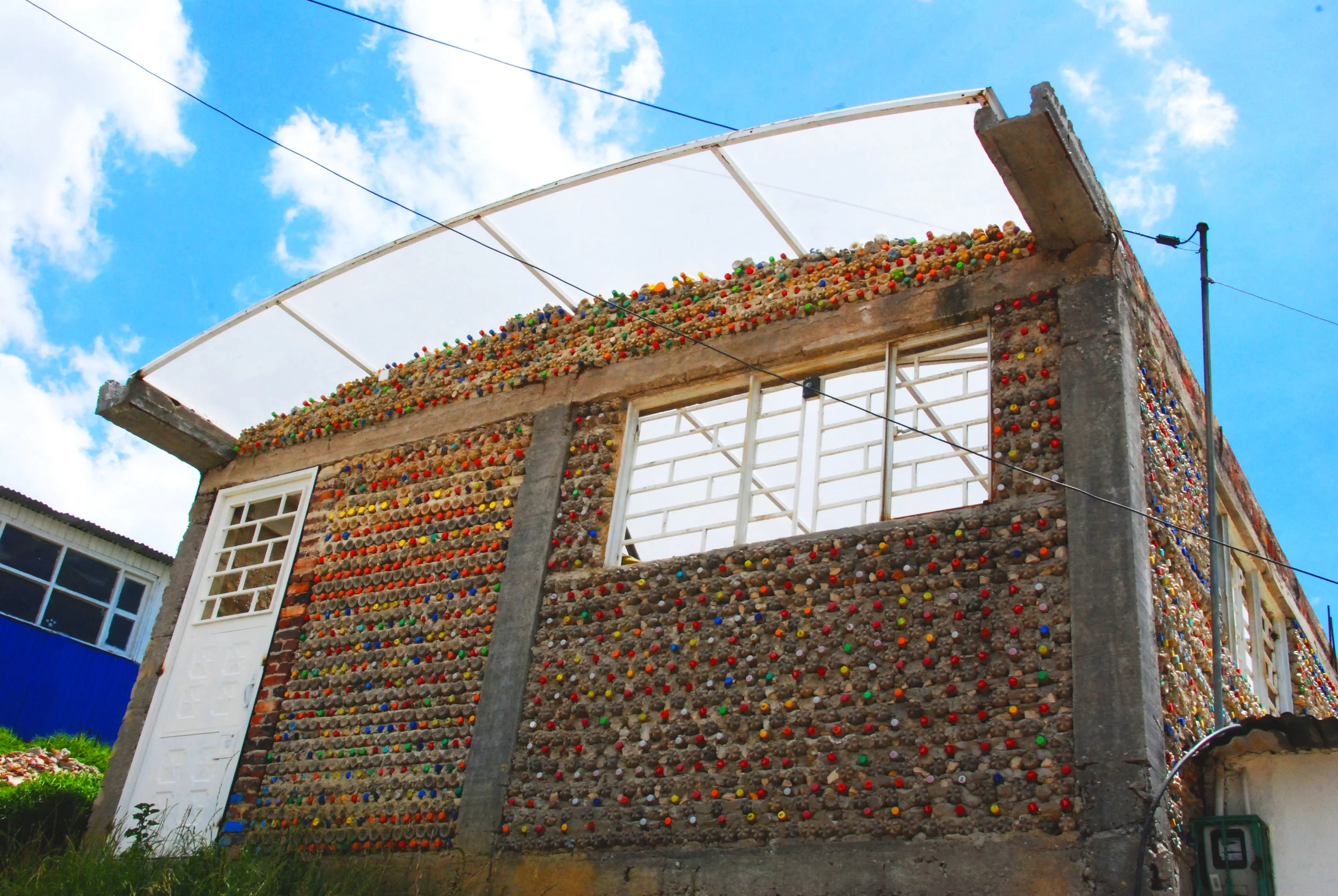 Cazucá Community Center made out of recycled PET bottles