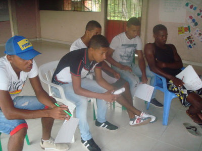 Afro-Colombian youth participating in the media-education program