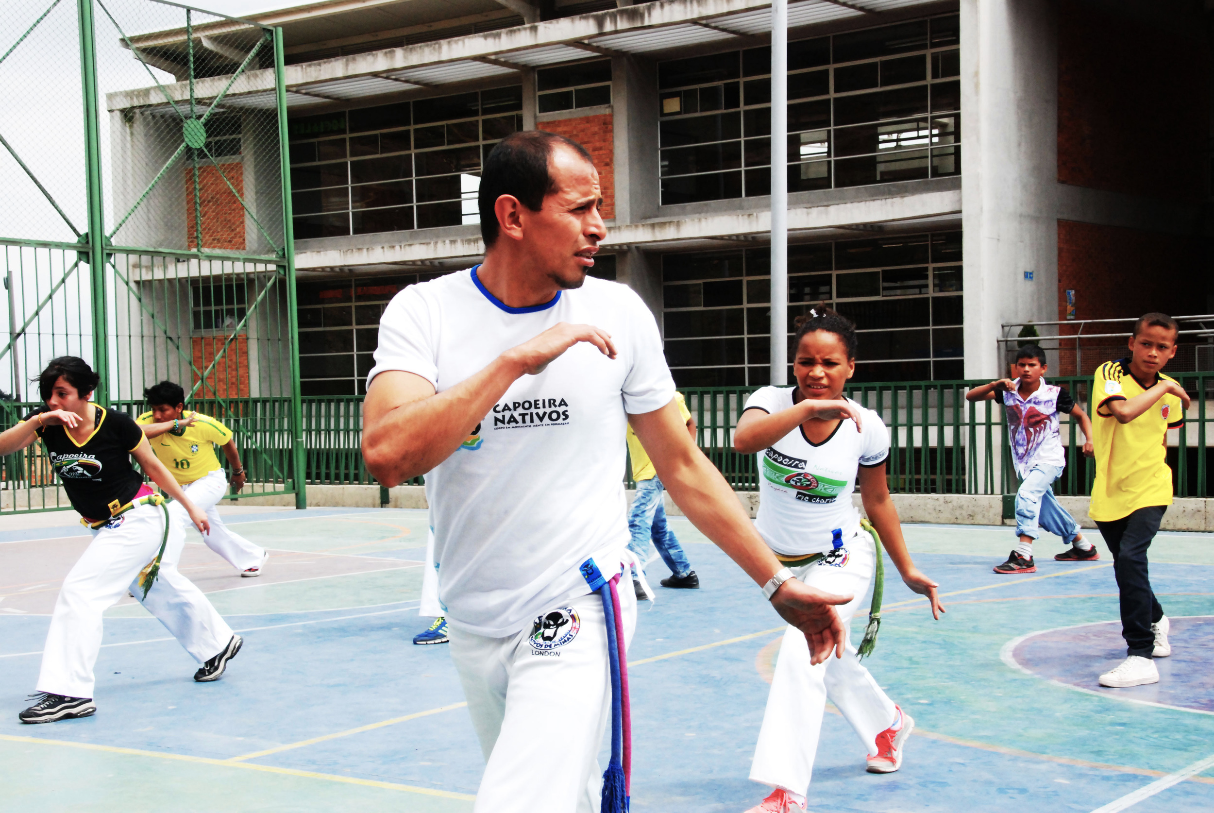 Class of capoeira in the neighborhood of Ciudad Bolivar 