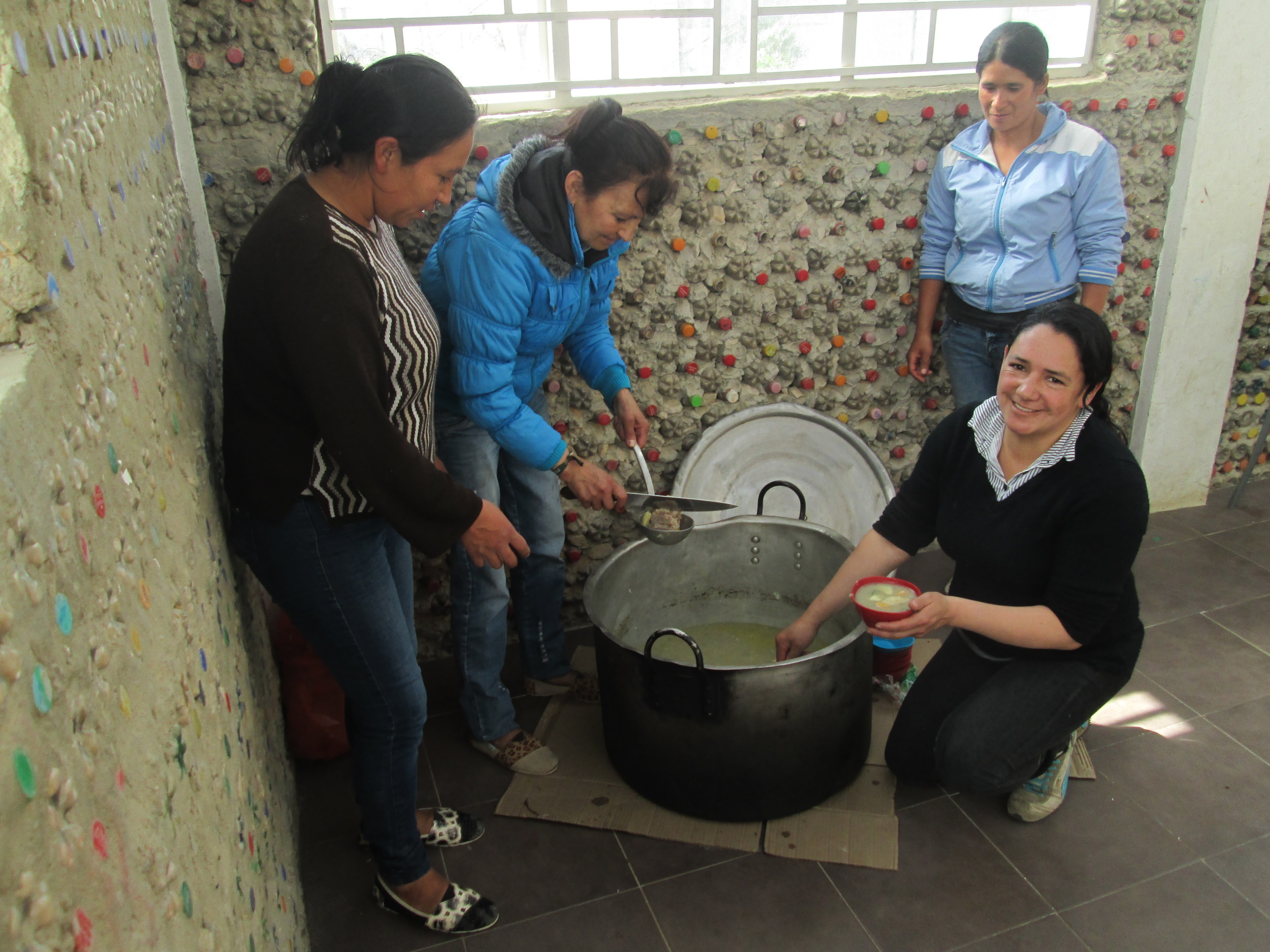 Our coordinator in Cazucá, Nohora Guerrero, and some of the women from the community prepared a delicious sancocho for everyone.