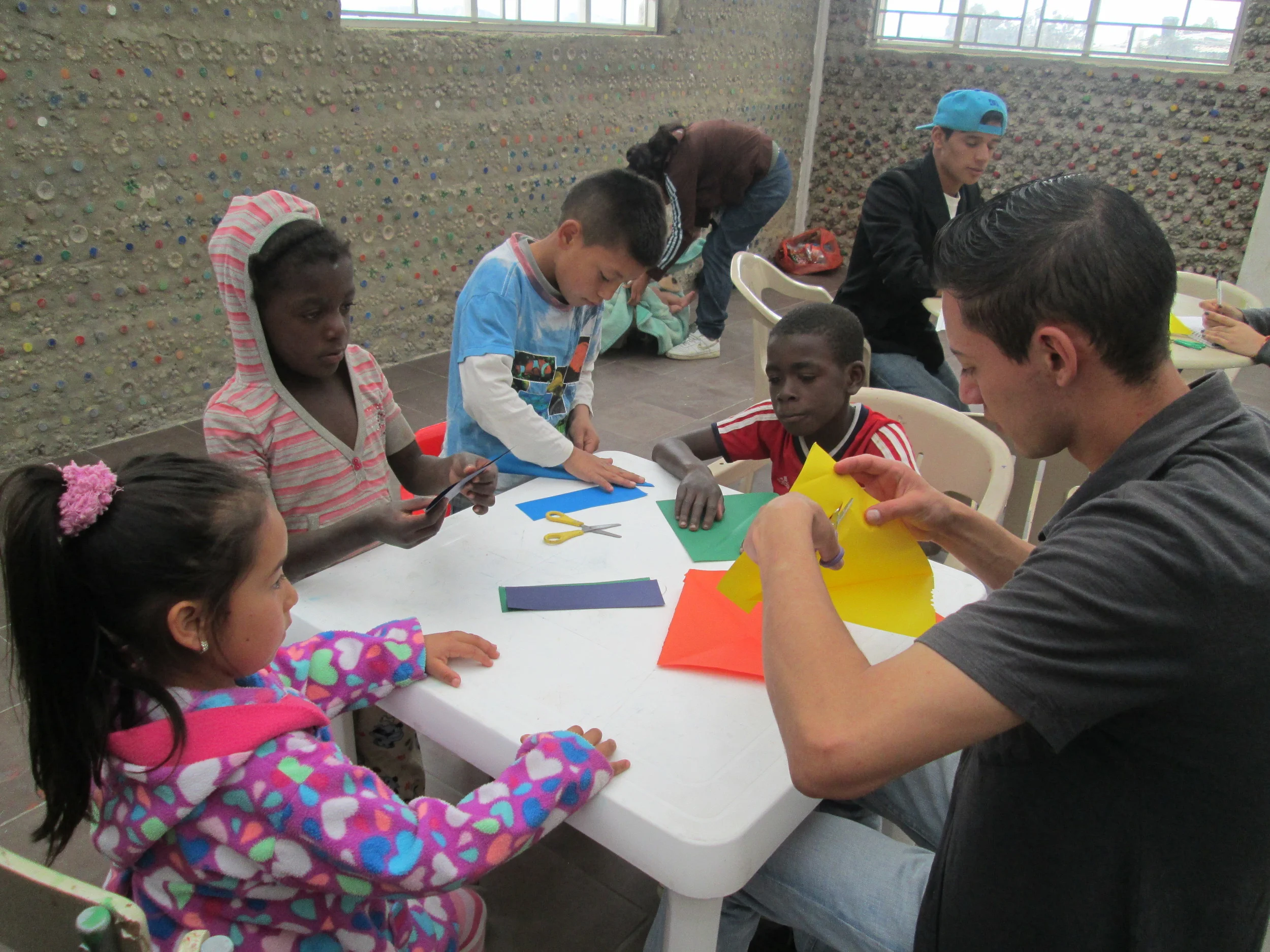 Everyone could make their own pinwheel with a unique message for peace.