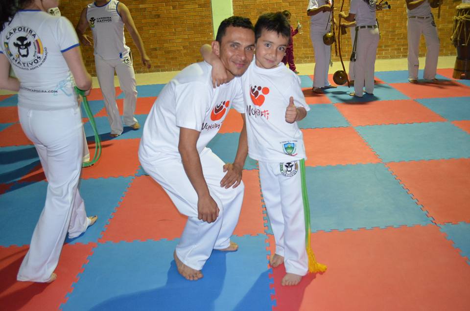 Father and son who both attend the Capoeira classes