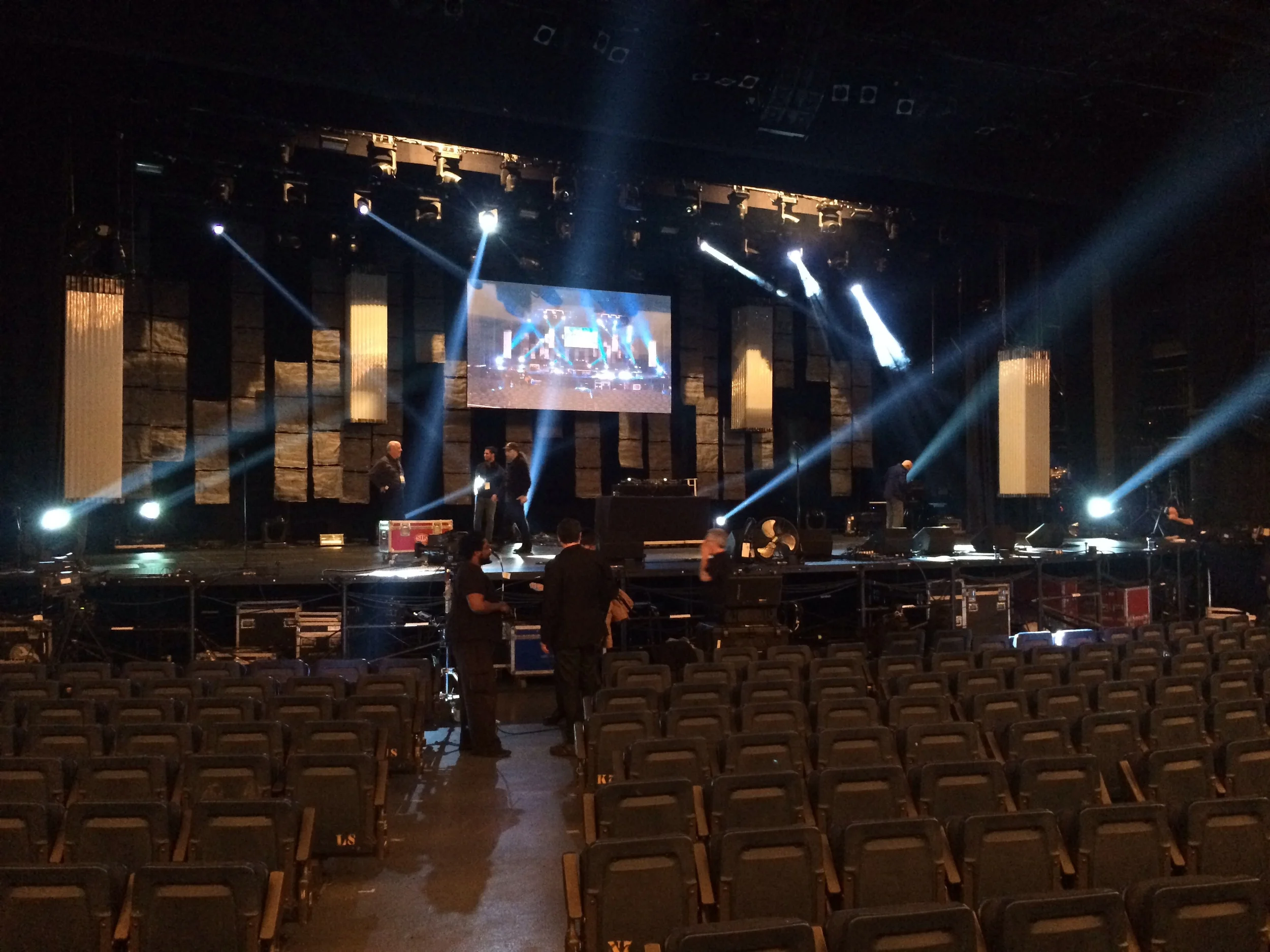 Working on the lighting.