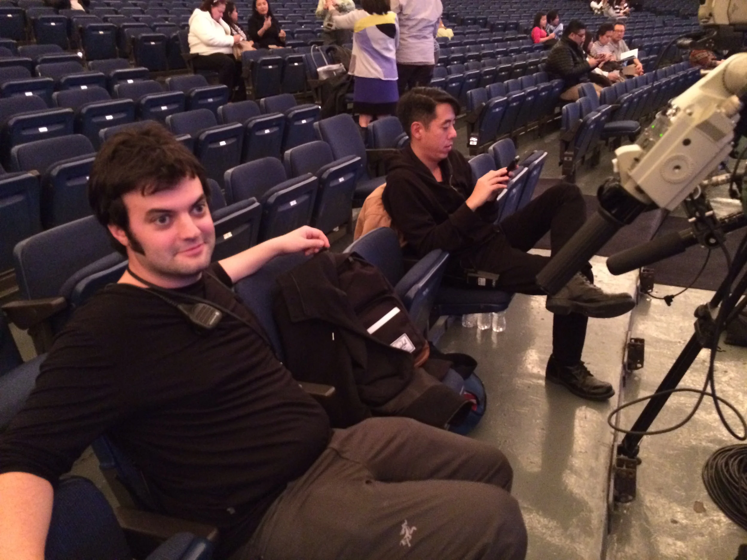 Bernard and Jae working hard