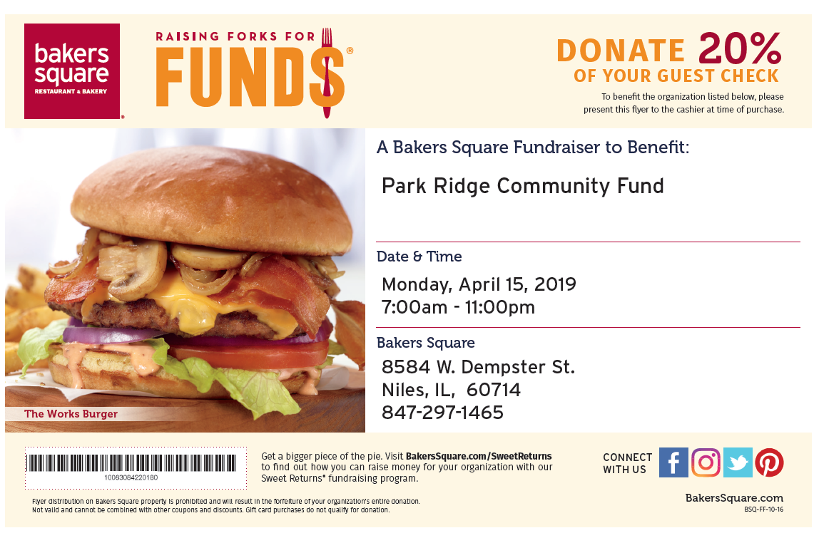 Bakers Square Dining Fundraiser for PRCF