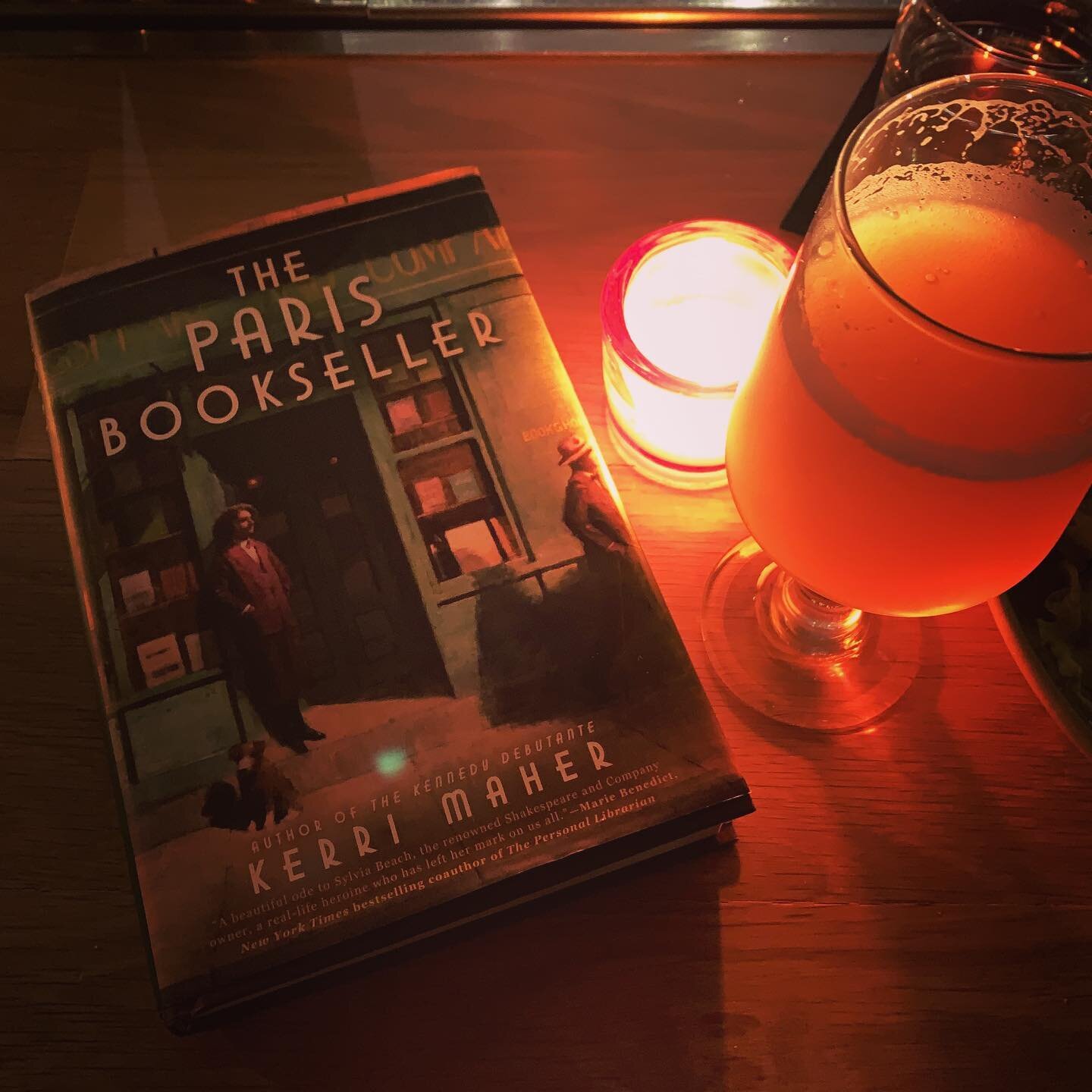 Still one of my favorite things to take a book to a bar. Thanks @kerrimaherwriter for being such good company!