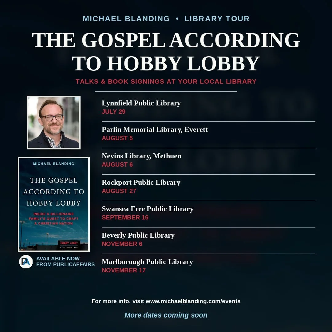 Catch me talking about my new book this summer and fall at a Boston-area library near you!

More info at www.michaelblanding.com/events

&hellip;
#bookstagram #nonfiction #investigative