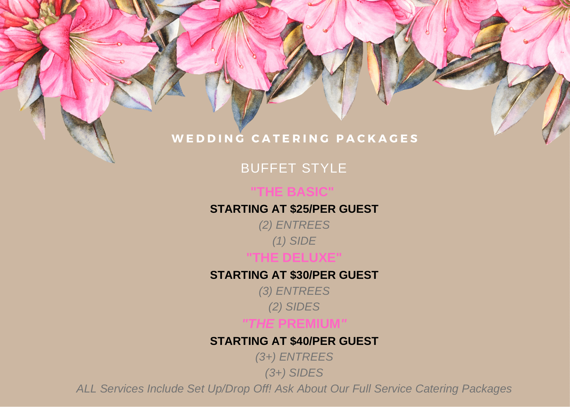 BUFFET CATERING PRICE LIST 