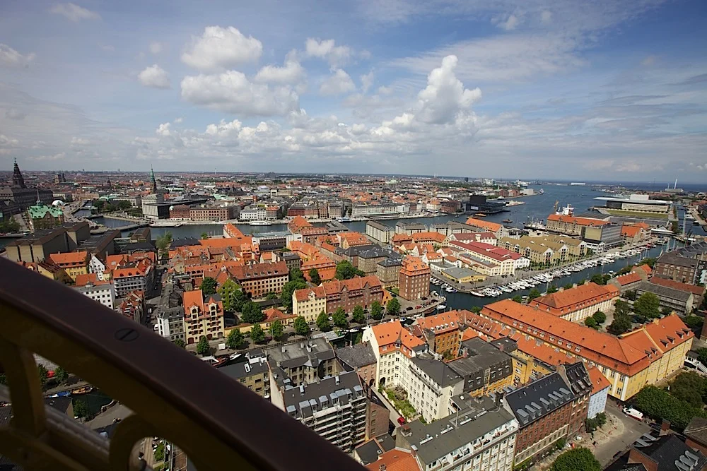 The view from some point in the staircase at Vor Frelsers Kirke, Copenhagen, Denmark.