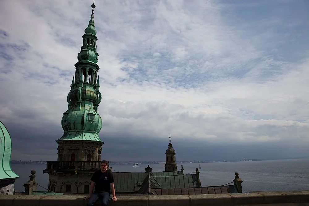 Me at Kronborg Slot (the castle in Hamlet) at Helsingør, Denmark.