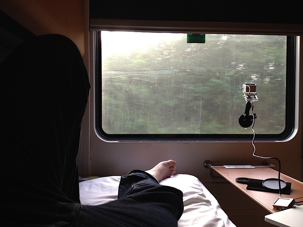 On the sleeper train from Copenhagen, Denmark to Amsterdam, The Netherlands.