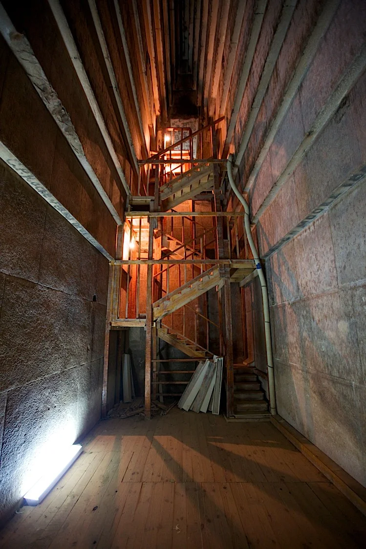 Staircase to the burial chamber inside one of the pyramids at Dashour, about an hour south of Cairo.