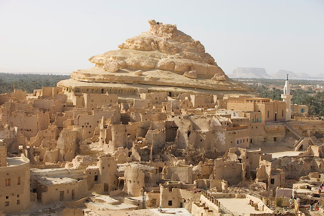 Old Shali, melted village at Siwa. Basically the vllage survived for thousands of years until one day it rained and the water-soluble building materials didn't do too well.