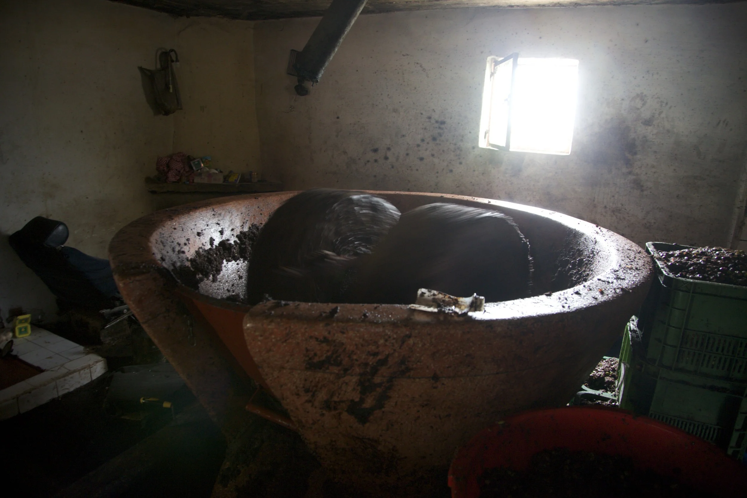 An olive crusher for olive oil on the way from Fes to Marrakech.