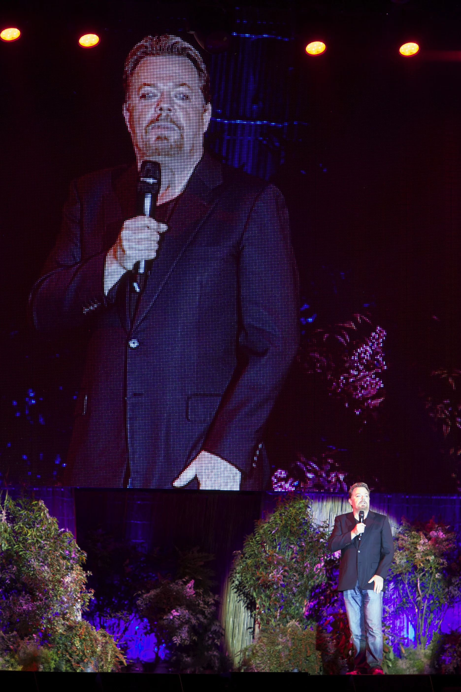 Eddie Izzard performing at "Laughs in the Park" in St. Albans.