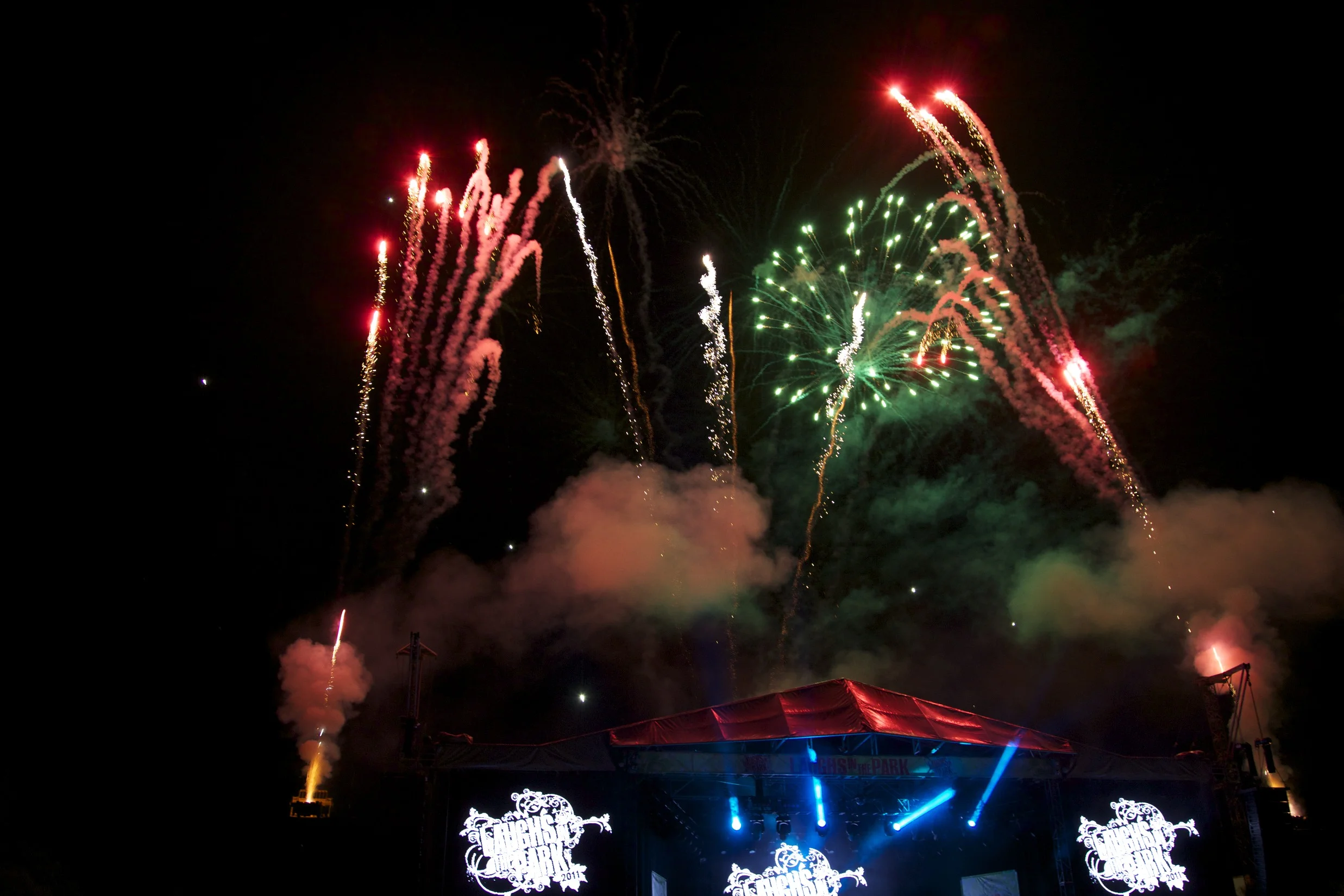 Fireworks end "Laughs in the Park" in St. Albans.