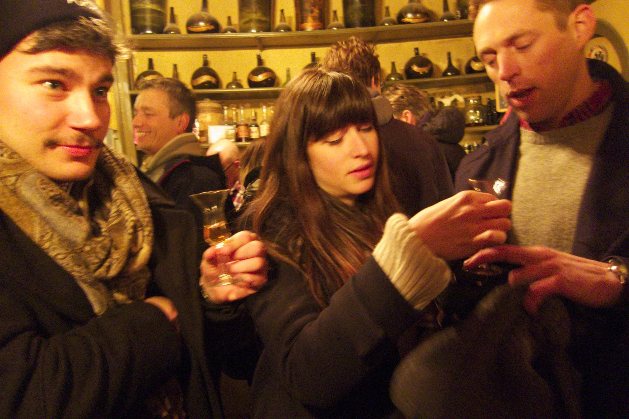 Sampling some liqueurs at Wynand Fockink. (Amsterdam, The Netherlands.)