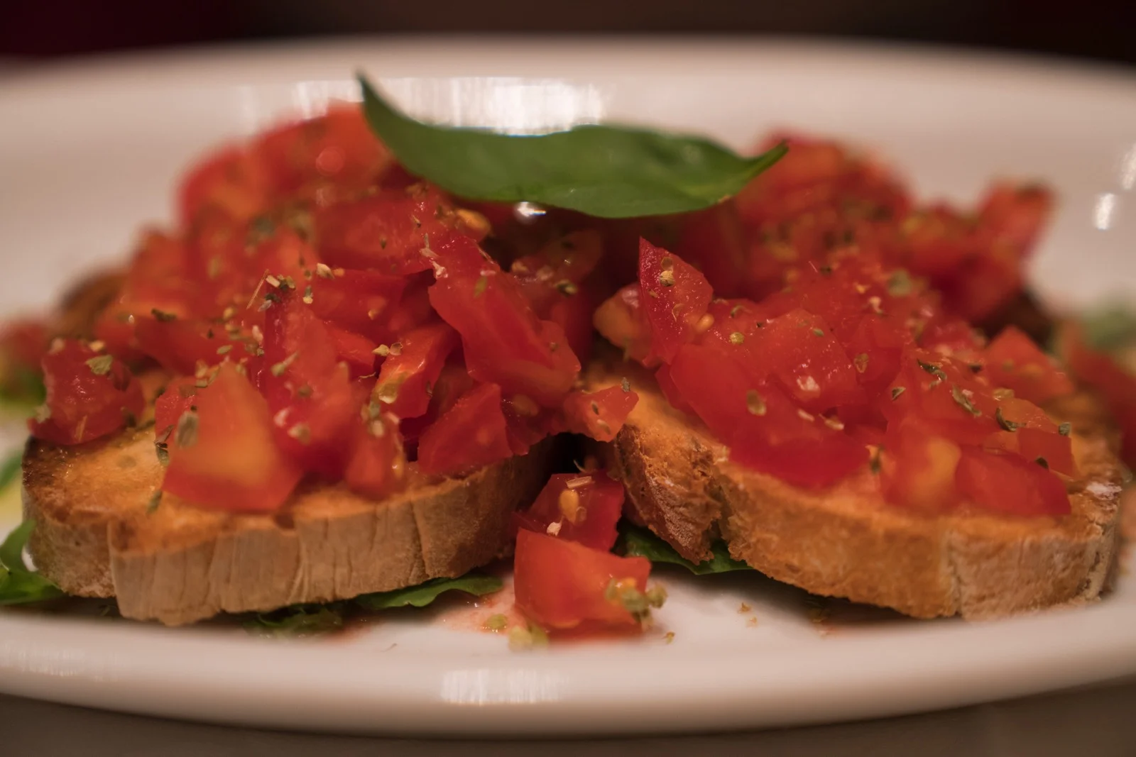 Bruschetta at our first lunch on arrival. (Rome, Lazio, Italy.)