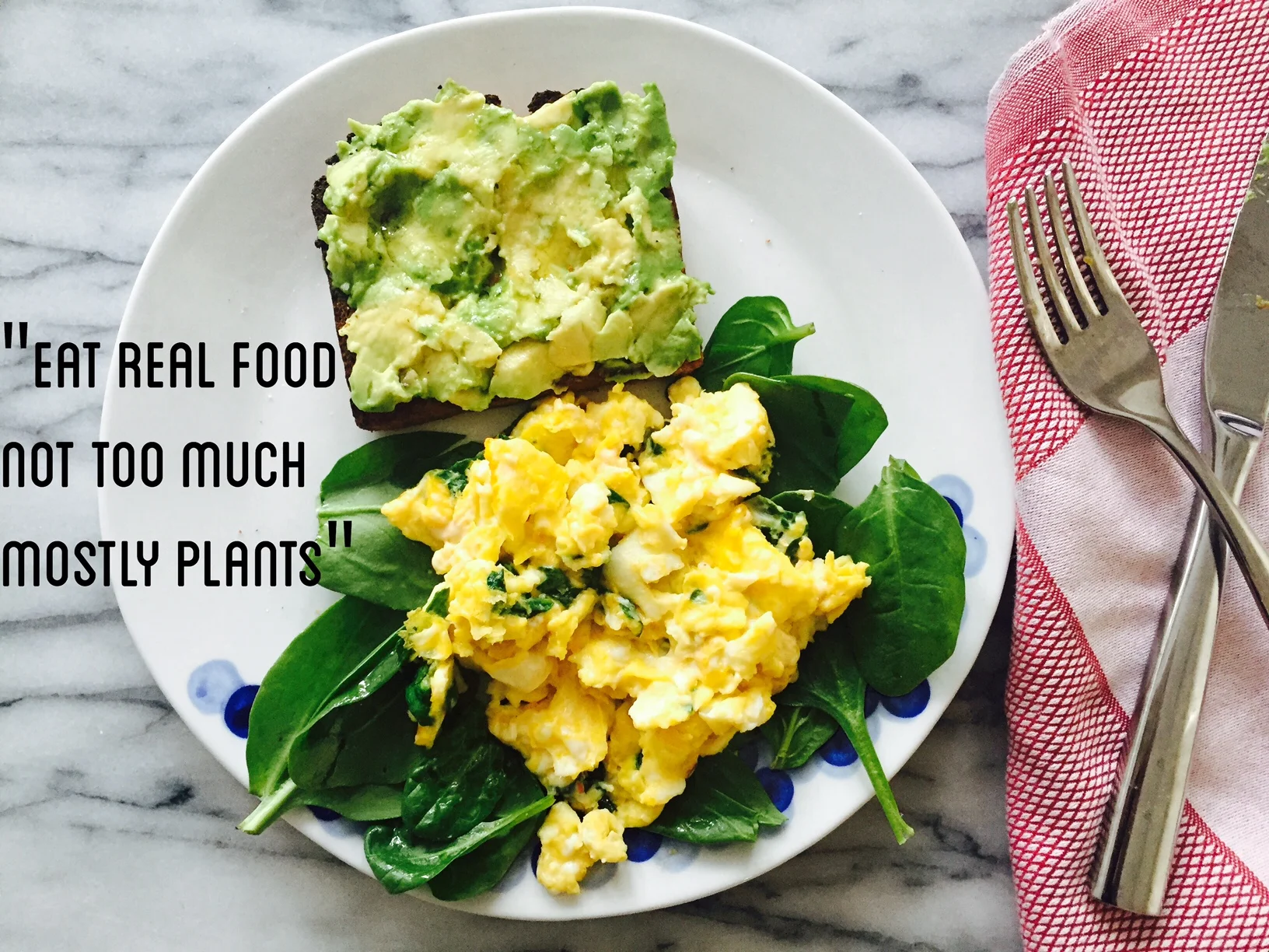 Quote from Michael Pollan, breakfast by me. 