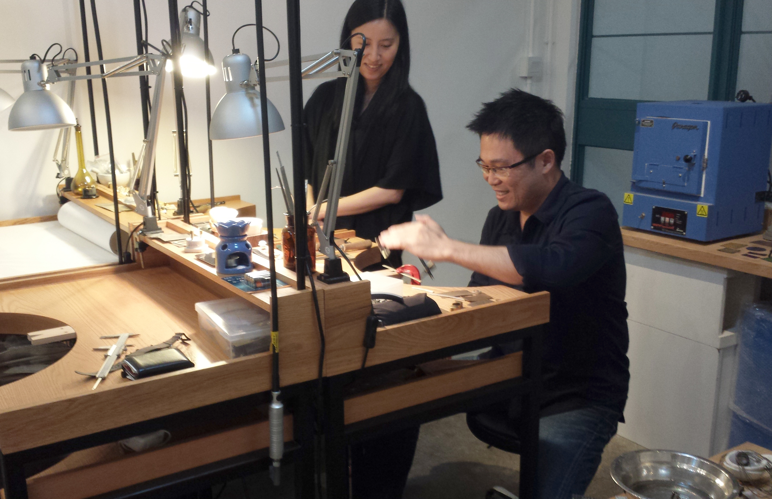 Mr. & Mrs Ng happy making silver rings!