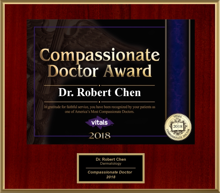 2018 Compassionate Doctor Award to Dermatologist Robert Chen MD PhD.jpg