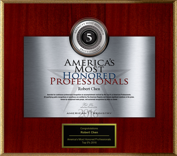 2016 America's Most Honored Professionals to Dermatologist Robert Chen MD PhD.jpg