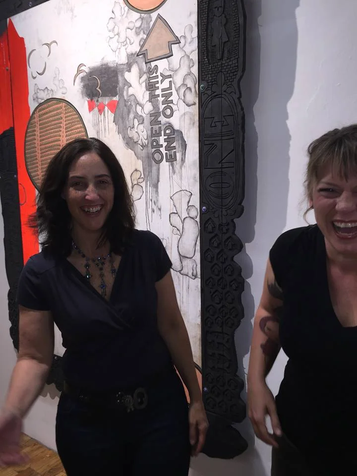 Friend Trish Rosado and I, before going to her and her husband Amaury's fabulous new condo, where he popped open champagne for us