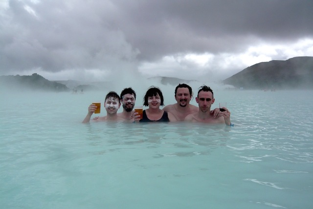 Scottish indie rock musician, Withered Hand, and his crew at the Blue Lagoon.