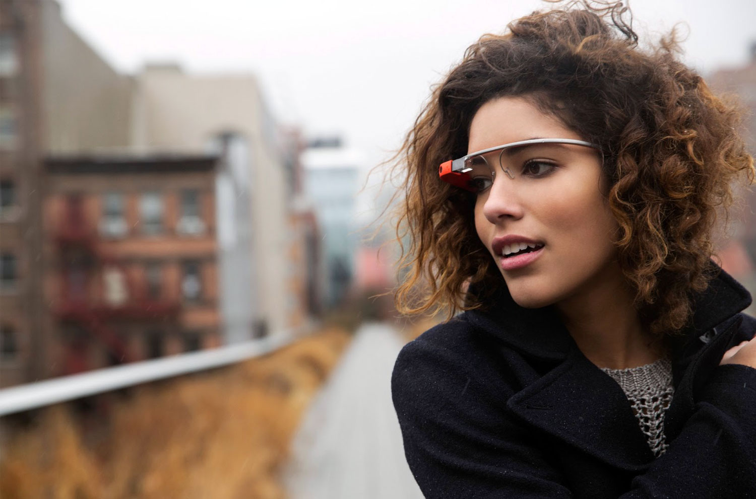 Somehow, she's making Glass look fashionable.