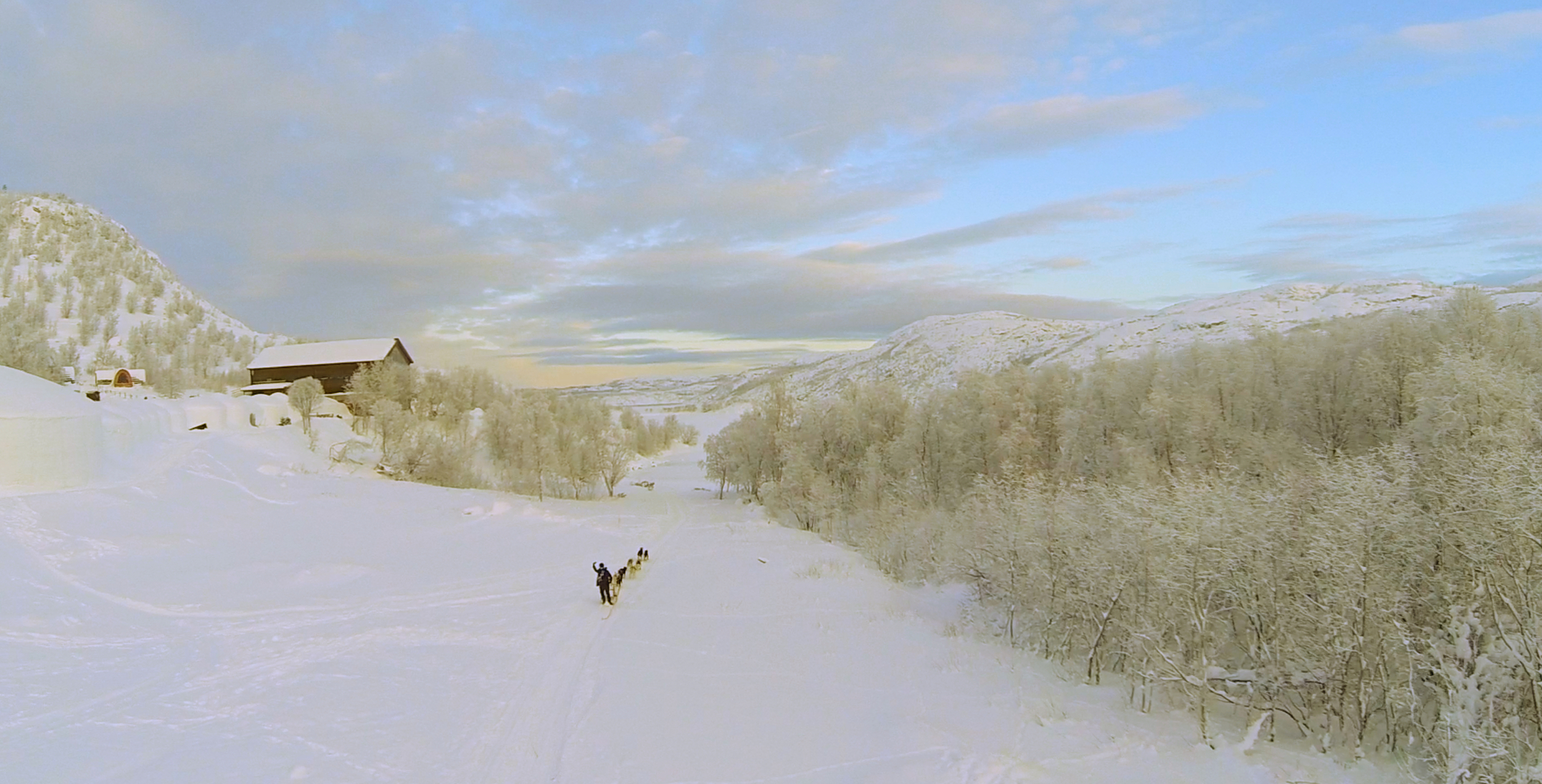 Dogsledding is one of may excursions available at the Krikenes Snowhotel.