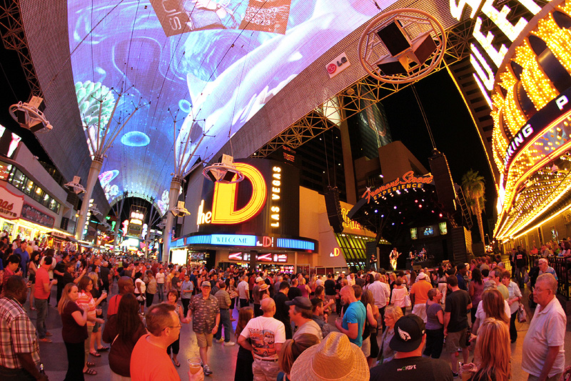 The five-block entertainment district, the Fremont Street Experience. Image courtesy of the Fremont Street Experience.