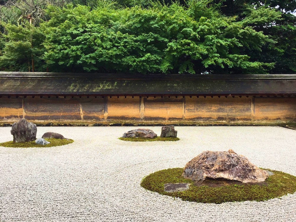 The Zen rock garden at Ryoan-ji