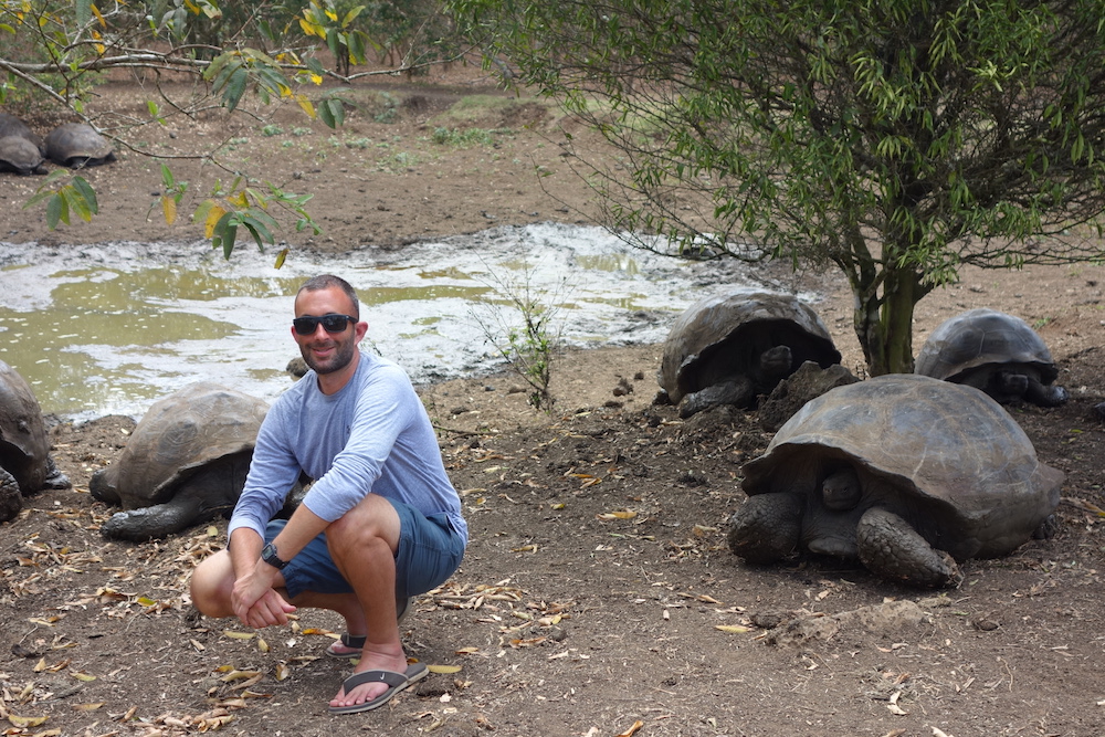  Chilling with giant tortoise (as one does) 