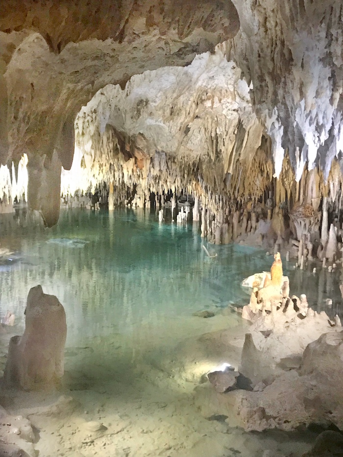 The 'Blue Lake' is one of many highlights on a tour of the Cayman Crystal Caves.