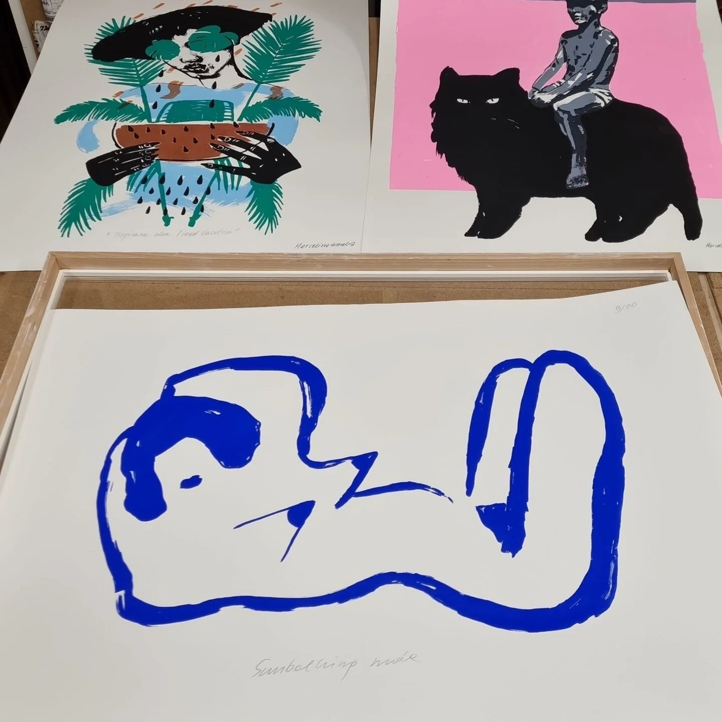 Another artist we have in our London Illustration Print Shop is @marcelinaamelia⁠
⁠
Marcelina has been a core feature of LIF's over the past 10 years, we have watched her grow to become at internationally recognised artist with sell-out shows has bee