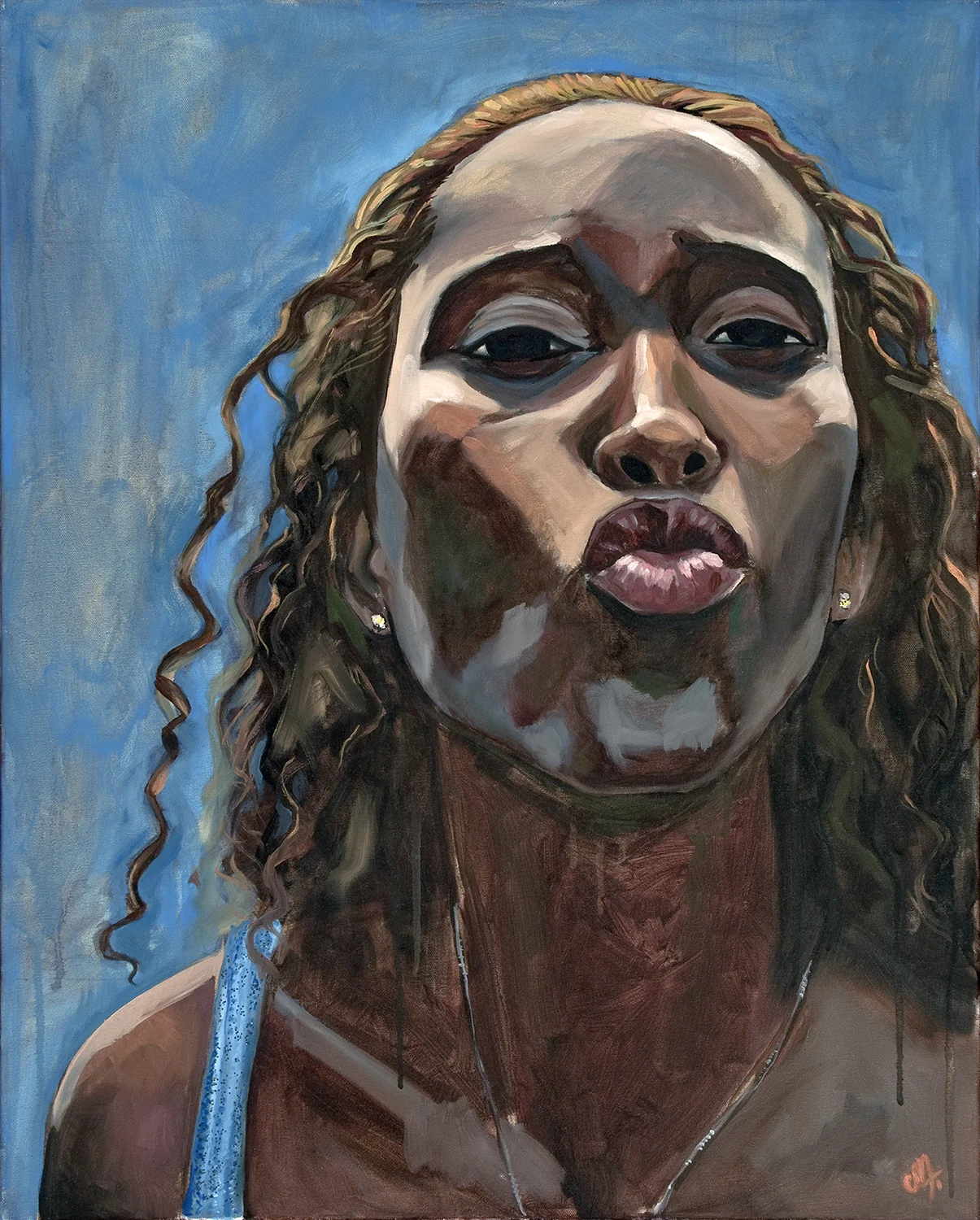 Carnival Kiss 30 X 24 Oil on Canvas