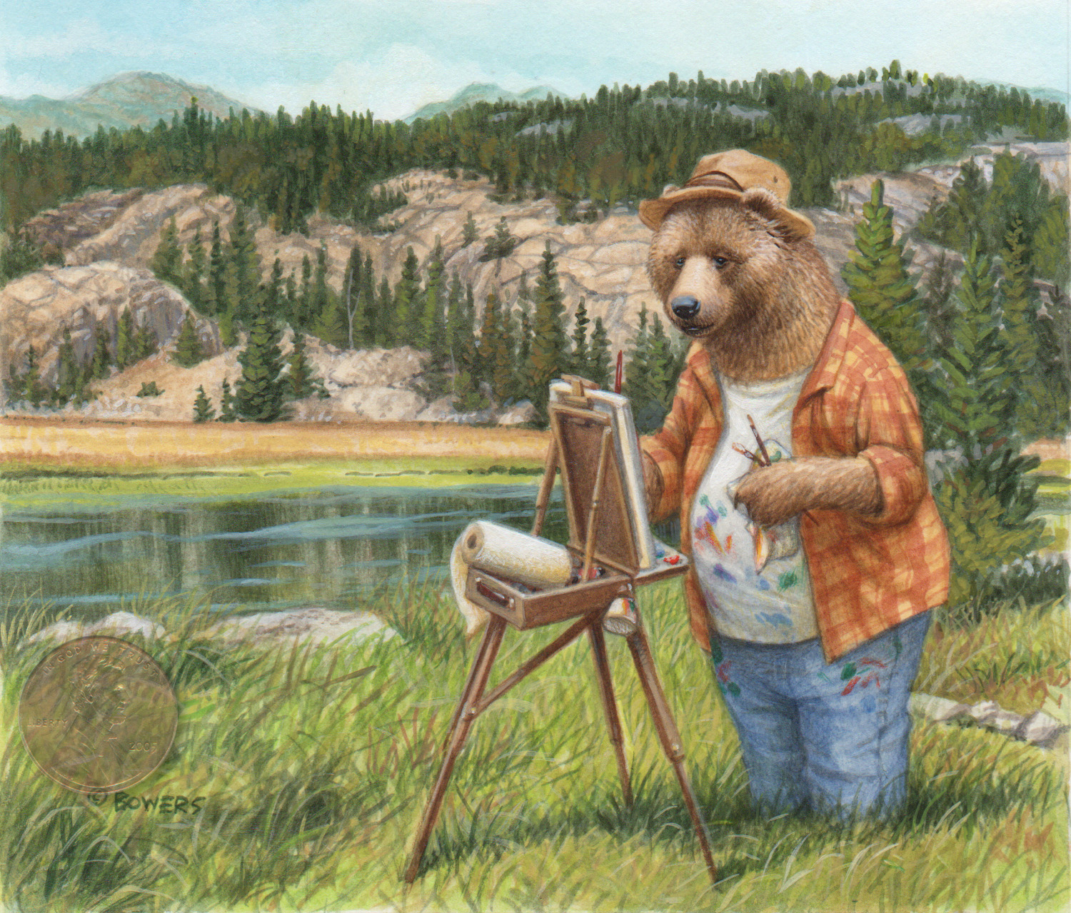 plein air bear w penny.jpg